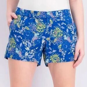 Kut From The‎ Kloth Elastic Waist Shorts Women's Size 0 Blue Floral 100% Linen